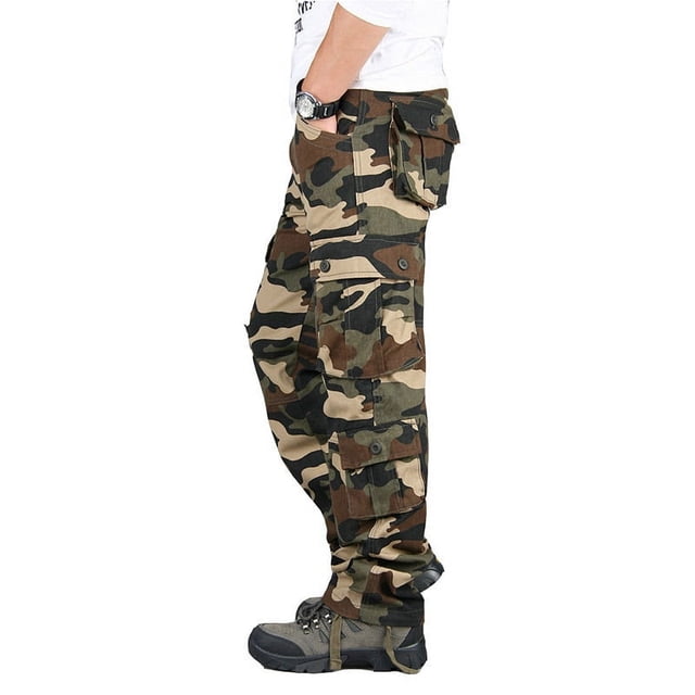 Pantalones de camuflaje para hombre, pantalones casuales para exteriores, pantalones rectos de talla grande para hombre, pantalones de trabajo