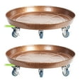thumbnail image 4 of Xssm 2-Pack 20" Plant Caddy Plant Stand Flower Stand with 8 Wheels Heavy Duty Rolling Planter Stand,Indoor Outdoor Plant Saucer Tray _Bronze Coffee, 4 of 12