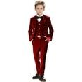 thumbnail image 2 of 5 Pieces Boys Tuxedo Velvet Kids Suits (Blazer+Pants+Vest+shirt +bowtie) Wedding Dinner Party Performance, 2 of 8