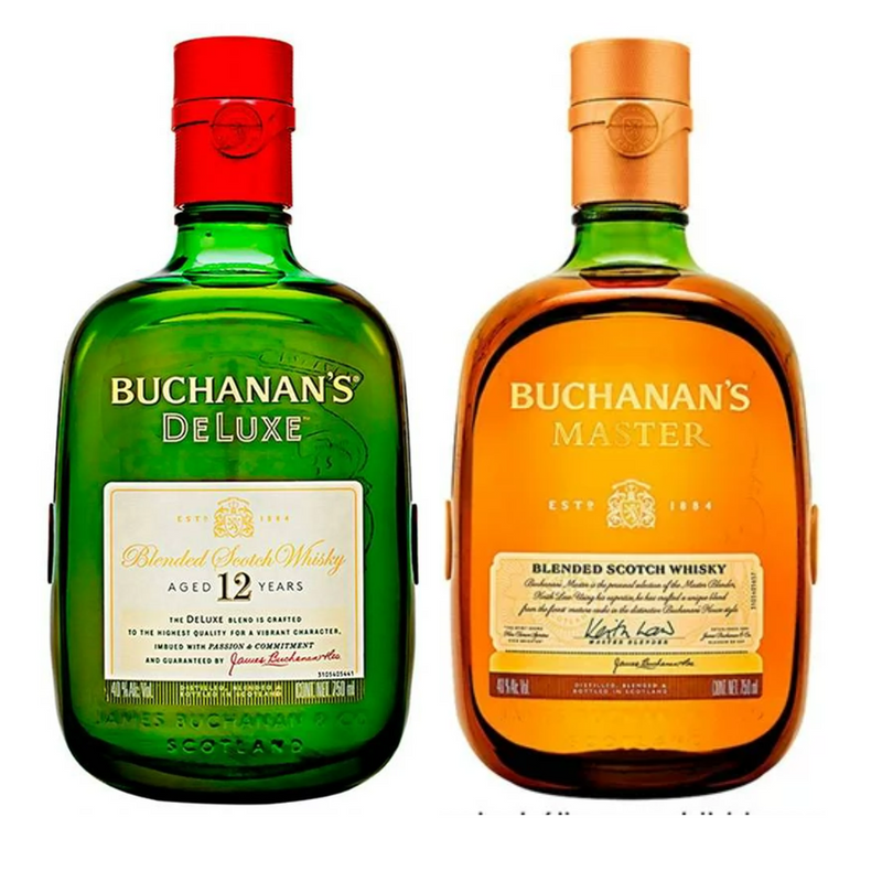 PAQUETE DE WHISKY BUCHANANS 12 750ML / WHISKY BUCHANANS MASTER 750ML