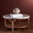 thumbnail image 2 of SAFAVIEH Couture Puck Contemporary Round Glass Coffee Table, Natural/White, 2 of 10