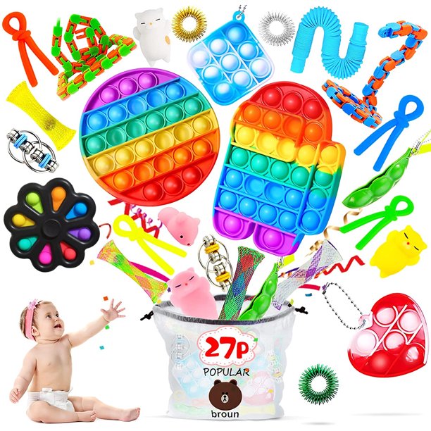 27PCS Fidget Toy Pack Sensory Squeeze Figet Toys Packages Fidget Kit