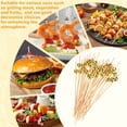thumbnail image 3 of Uxcell 100-Pack Cocktail Picks, 4.7 Inch Long Bamboo Fancy Toothpicks for Barbecue/Charcuterie Boards/Drinks/Fruit [Gold Tone, Bead], 3 of 3