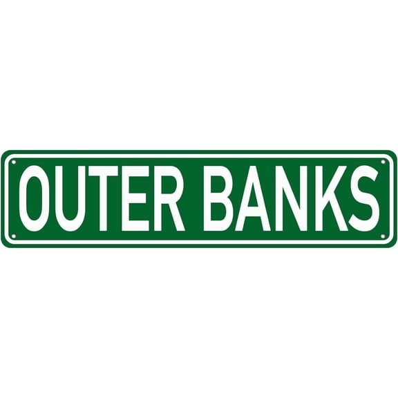 Vintage Tin Sign Outer Banks Street Sign Retro Metal Sign for Home Bar Coffee Garden Indoor Ourdoor Decor 4x16 Inch