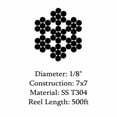 thumbnail image 4 of 1/8 7x7 Stainless Steel Aircraft Wire Rope Cable T304 500 Foot Reel$$Tools & Hardware Other, 4 of 6