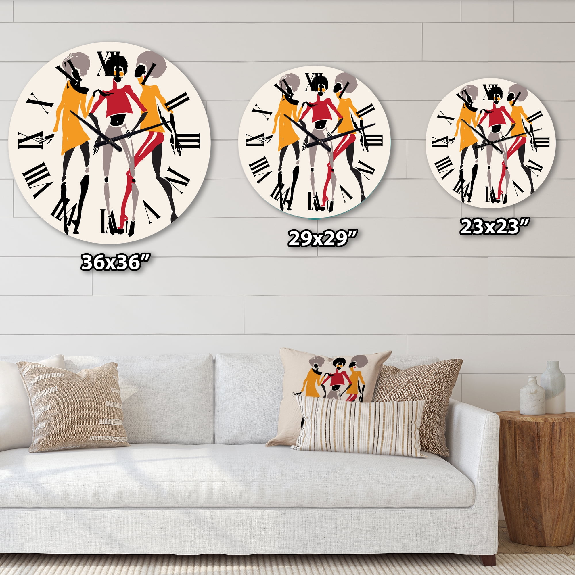Designart 'African American Women Silhouettes Ii' Modern Wall Clock