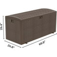 thumbnail image 2 of Decksplore 150 Gallon Pro Edition Lockable Resin Deck Box, Waterproof & UV-Resistant Outdoor Storage Box for Outdoor Cushion,Tools Storage, Brown, 2 of 7