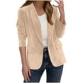 thumbnail image 2 of EOYWHK Suede Blazers for Women Vintage Cowgirl Jacket Long Sleeve Tailored Fit Business Casual Suit Jackets, 2 of 8