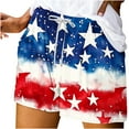 thumbnail image 2 of CFLVAEK Red White and Blue Shorts Women July 4th Patriotci Shorts Casual Summer High Waist Drawstring Shorts with Pockets Beach Trendy Shorts XXL, 2 of 5