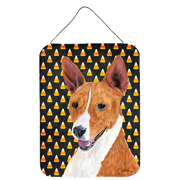 Basenji Candy Corn Halloween Portrait Wall or Door Hanging Prints