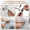 thumbnail image 5 of Lsupdaol Rubber Washing Machine Y Hose, 3/4 Inch Brass Fittings, 1 ft Length Hot Cold Water Supply Y Mixer Hose Connector, Black, 1 Pack, 5 of 7