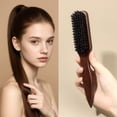 thumbnail image 2 of OPALESQUE 2pcs Boar Bristle Slick Back Hair Brush,Wooden Handle Styling Comb for Men & Women,Smooth, and Lay Hair Flat to Create Sleek Frizz-Free Hairstyles Perfect for Pompadour and Low Ponytail, 2 of 7