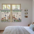 thumbnail image 3 of Spring Botanical Kitchen Curtain for Berdoom Living Room Cafe 54 Inch Length, Farmhouse Vintage Black Plaid Brown Tiers Curtains Light Filtering Drapes Rod Pocket Window Treatment 2 Panels 52"Wx54"L, 3 of 8