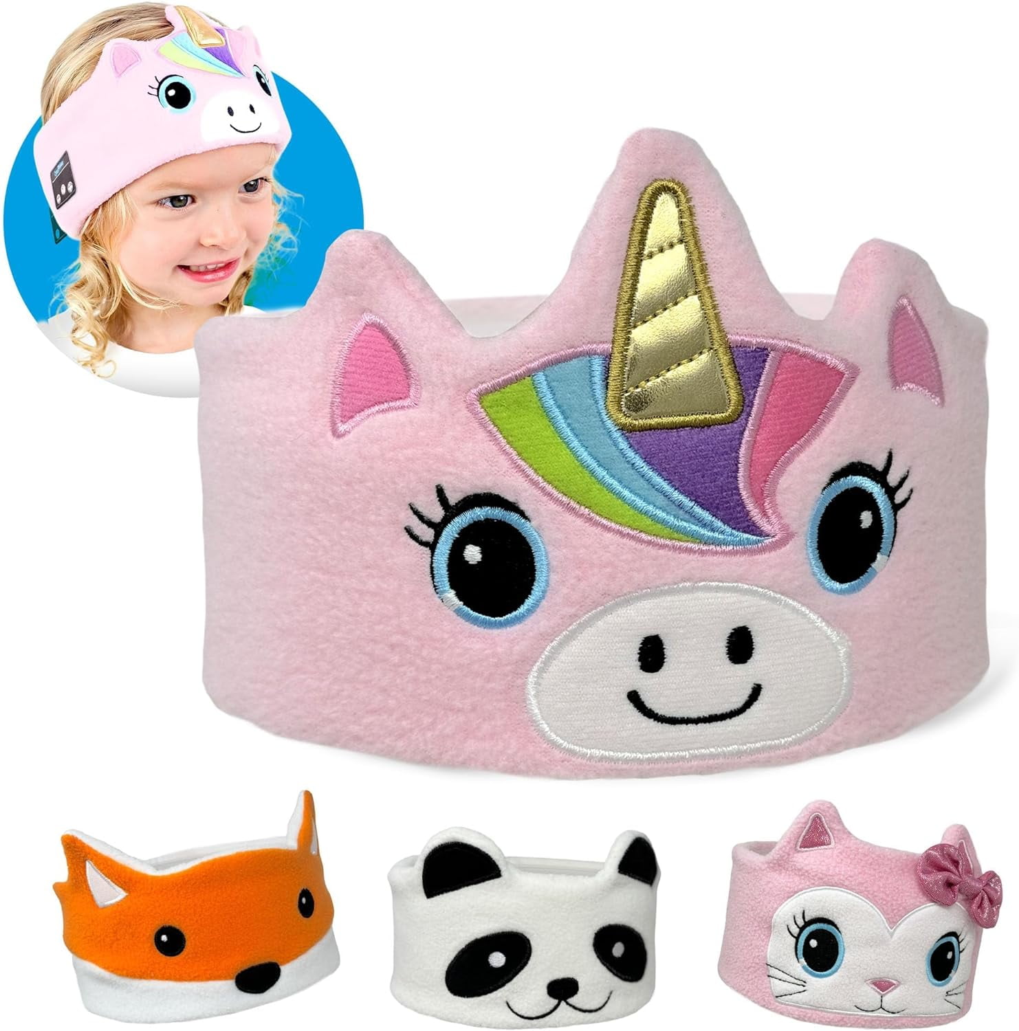 CozyPhones 3.0 Toddler Headphones Wireless and Wired with Volume Limiting, Perfect Toddler Earphones - Includes Wired Option and Travel Bag. Great for Girl or Boy, School, Home and Travel - Unicorn