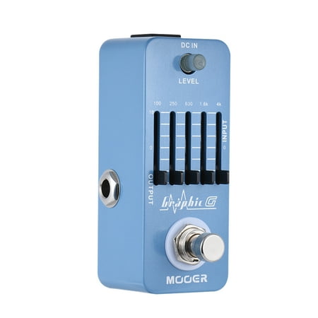 MOOER Graphic G Mini Guitar Equalizer Effect Pedal 5-Band EQ True Bypass Blue Full Metal