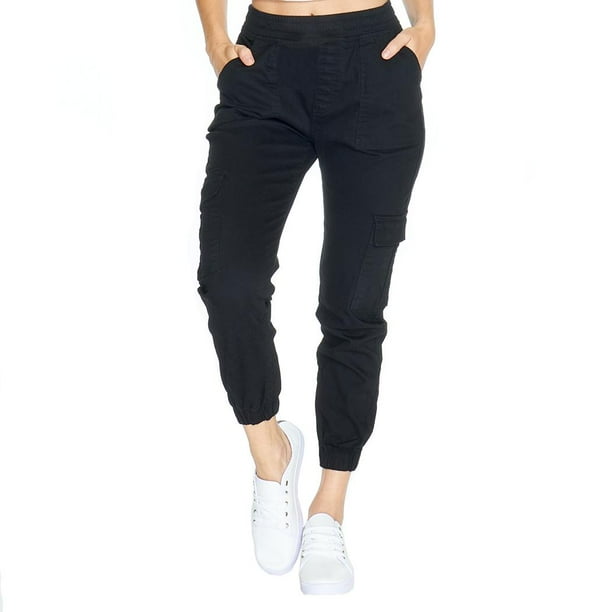 Pantalón Cargo Negro Para Mujer Gabardina Stretch Casual negro 7 Incógnita 330579