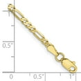 thumbnail image 2 of Primal Gold 10 Karat Yellow Gold 2.75mm Flat Figaro Chain Bracelet, 2 of 3