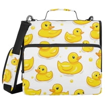 FORMRS Zipper Binder with Shoulder Strap 1.5-inch Ring 500 Sheet Capacity File Bag, Yellow Rubber Ducks