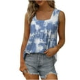 thumbnail image 6 of Womens Tank Tops Loose Fit Flowy Beach Tank Tops Sleeveless Square Neck Pleated Casual Summer Tank Shirts Blouses Tunics, 6 of 6