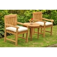thumbnail image 5 of Grade-A Teak Dining Set: 2 Seater 3 Pc: Noida Round Side Table And 2 Devon Arm Chairs Outdoor Patio WholesaleTeak #51DV0503, 5 of 5