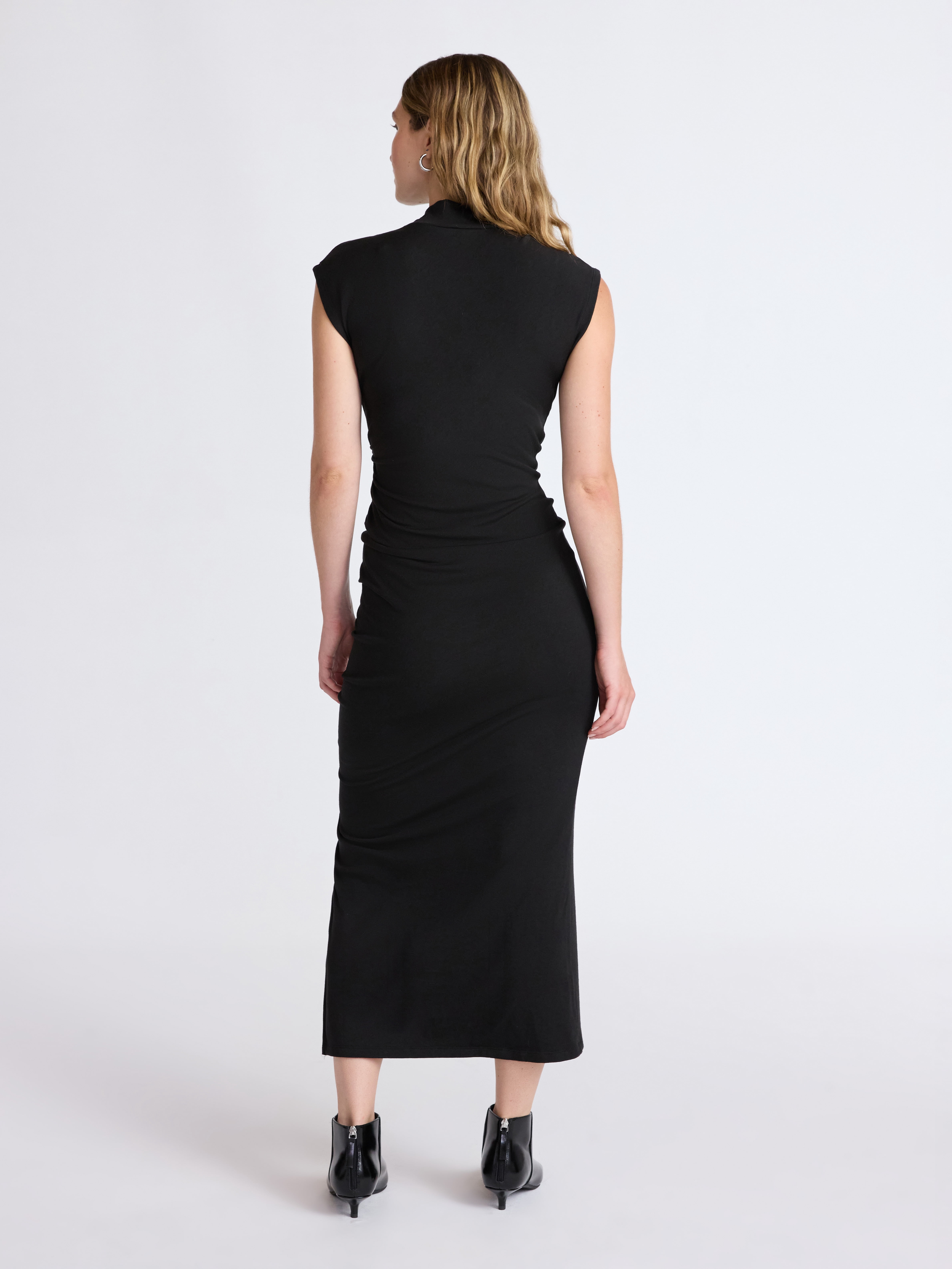 Scoop Women’s Jersey Knit Maxi Dress with Side Ruching, Sizes XS-XXL
