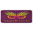 thumbnail image 1 of Mardi Gras Kitchen Mat, Festival Design on Purple Backdrop with Stars and Colorful Dots, Plush Decorative Kitchen Mat with Non Slip Backing, 47" X 19", Purple Orange Green, by Ambesonne, 1 of 1