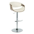 thumbnail image 4 of Symphony Adjustable Bar Stool, Chrome Bar Stools, Bar Chairs, Swivel Bar Stools, Bar Stools Set of 2 (Light Grey Wood, White), 4 of 6
