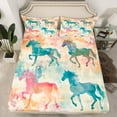 thumbnail image 2 of Castle Fairy Galloping Horse Queen Sheet Sets,Vintage Graffiti Bed Set, 2 of 7