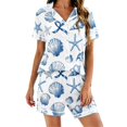 thumbnail image 2 of LIZUOJUN Satin Pajamas for Women Set Short Sleeve Shorts Sleepwear 2 Piece Lounge Set Breathable Pjs Loungewear Sleepwear - L, 2 of 4