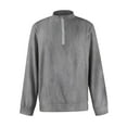 thumbnail image 6 of WTOBBY Men's Faded Color Quarter Zip Pullover Turtleneck Long Sleeve Top Retro Casual Shirt for Men in Cool Weather and Stylish Outfits,Dark Gray M, 6 of 6