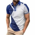 thumbnail image 1 of pstuiky camisetas de hombre, Camisa de manga corta con cuello abatible y cremallera para hombre, a la moda y de ocio camisas casuales para hombre m, 1 of 2