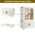 thumbnail image 3 of Portable Closet Wardrobe, Folding Storage Bins with Lid, Closet Organizers and Storage, Stackable Storage Box with Hanging Rod and Doors, Collapsible Plastic Clothes Cabinet with Wheels, 10 Hangers, 3 of 8