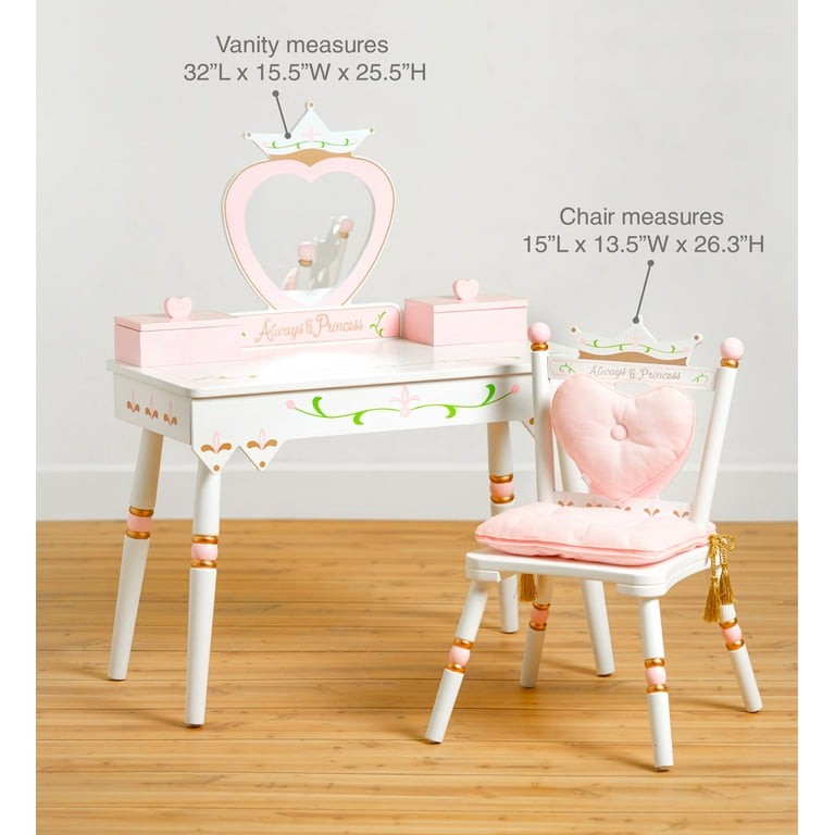 Wildkin Princess Vanity Table Chair Set Princess Dcor