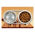 thumbnail image 1 of Dune Pet Mat for Food and Water, Sandy Pyramids Camels Caravan Egyptian Culture Vibes, Non-Slip Rubber Mat for Dogs and Cats, 18" X 12", by Ambesonne, 1 of 2