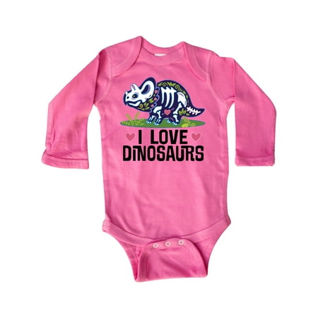 

Inktastic Girl Dinosaur I Love Dinosaurs Gift Baby Girl Long Sleeve Bodysuit