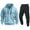 Sky Blue, variant on CharmCyan Men’s 2 Piece Tracksuit Set – Casual Hoodie Sweatshirt with Zipper Pockets and Drawstring Jogger Pants, Athletic Sportswear Outfit Army Green L