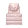thumbnail image 3 of CPNG Kids Solid Color Shiny Puffer Jackets Boys Girls Reflective Hooded Vest Metallic Down Vest Quilted Zip Up Hat Collar Pocketed Sleeveless Jacket, 3 of 5