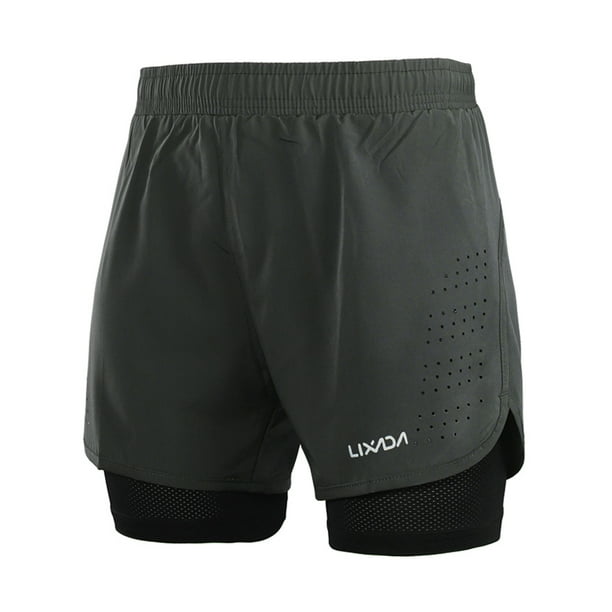 Shorts Deportivos Pantalones cortos para correr 2 en 1 de Lixada para hombres Secado rápido Respirab Lixada Shorts Deportivos