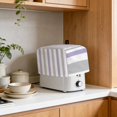 thumbnail image 4 of Purple Grey Stripe Toaster Cover 2 Slice, Modern Farmhouse Vertical Striped Dustproof Bakeware Oven Protector with Top Hook, Waterproof Small Kitchen Appliance Toasters Dust Cover, 12"x7.5"x8", 4 of 9