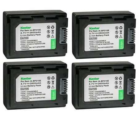Kastar Battery 4-Pack Replacement for Samsung IA-BP420E IA-BP210E IA-BP210R IA-BP105R Battery Samsung SMX-F50SN SMX-F50UN SMX-F50BP SMX-F50BN/XAA SMX-F50SN/XAA SMX-F53 SMX-F54 Camera
