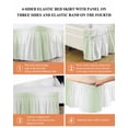 thumbnail image 6 of Light Green Ombre Wrap Around Bed Skirts for California King Bed 16" Drop,Bed Skirt with Adjustable Elastic Belt Dust Ruffle Bed Valance for Bedroom Hotel Modern Gradient Abstract Art Bed Frame Cover, 6 of 7