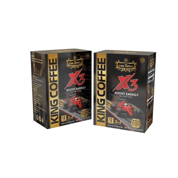 King Coffee - 3in1 - X3 Instant Coffee Box 12 sticks x 27g (2 boxes) #5200181