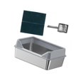 thumbnail image 4 of Cajas de arena de acero inoxidable para gatos, orinal abierto, bandeja para arena para gatos, arena para gatos portátil con valla alta y lados altos, Gris claro, 4 of 8