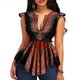 thumbnail image 1 of Qarigey Camisa con cuello en V, jersey para mujer, blusa plisada con estampado Floral, camiseta para banquete de baile, accesorios superiores de moda de Prendas para la parte del cuerpo Negro XXL Qarigey AP009589-05, 1 of 6