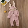 thumbnail image 7 of Qiylii Newborn Baby Romper, Cute Rabbit Ears Hooded Zipper Bodysuit,0-24M, 7 of 7