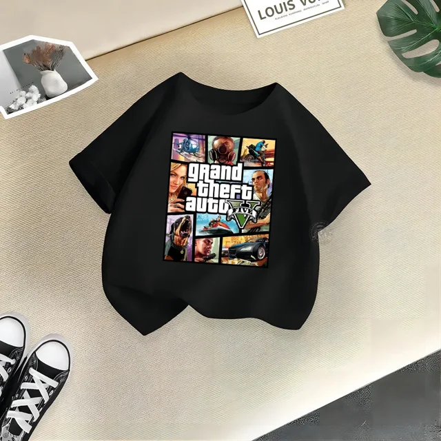 Vêtements d'Été pour Enfants T-shirt Sport de Rue en Coton Pur Garçons Filles T-shirt Mode Confortable Col Rond Tee Top