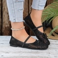 thumbnail image 4 of Black Womens Breathable Mesh Square Toe Flats Slip On Hollow Out Bow Accent Flat Sole Casual Outdoor Versatile Mesh Shoes, 4 of 9