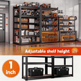 thumbnail image 3 of Bulk Clearance 2Pack 5 Tier 88"H 48"W 24"D Heavy Duty Garage Shelving, Double Uprights Adjustable Thickened Waterproof Panels for Warehouse Factory, 3 of 8