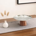 thumbnail image 1 of Frutero con pedestal, cuenco decorativo con base de madera, bandeja para servir comida, para mesa, hogar, cocina, encimera, decoración de oficina. S, 1 of 8