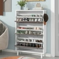 thumbnail image 2 of Fulvari Modern Shoe Cabinet With 3-flip Drawers, Adjustable Shelf, Cylindrical Wooden Legs for Hallway, Entryway, 2 of 8